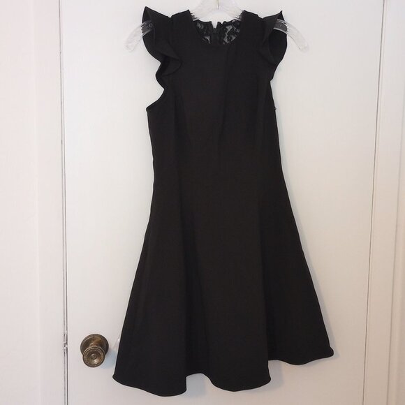 Jay Godfrey Black Flutter Sleeve Cocktail Dress - Picture 1 of 8